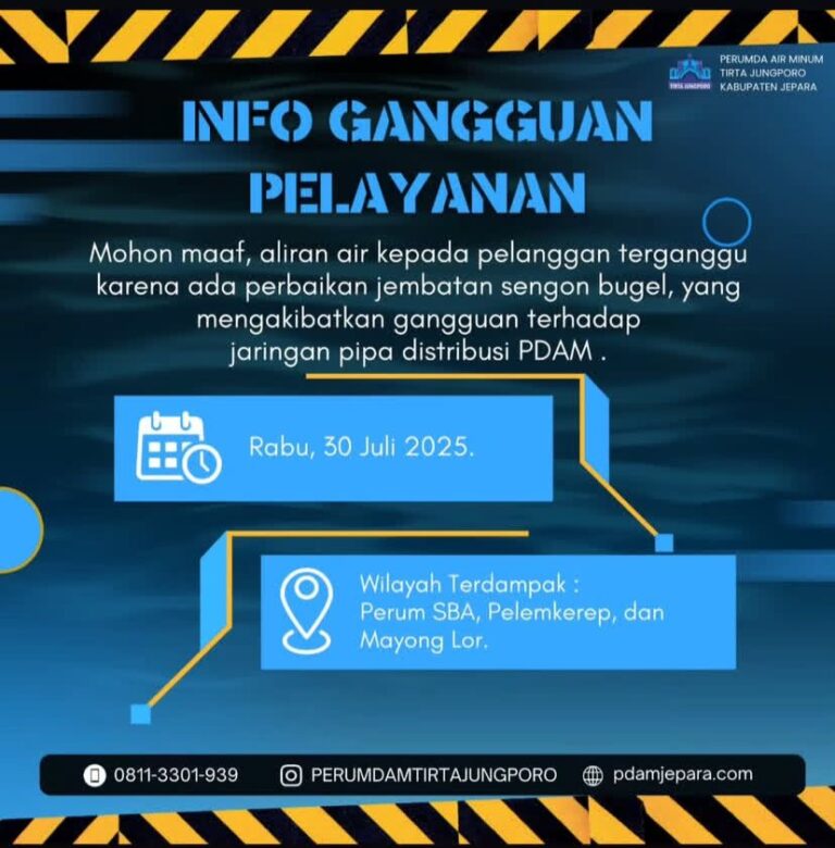 Info Gangguan Layanan PDAM Jepara