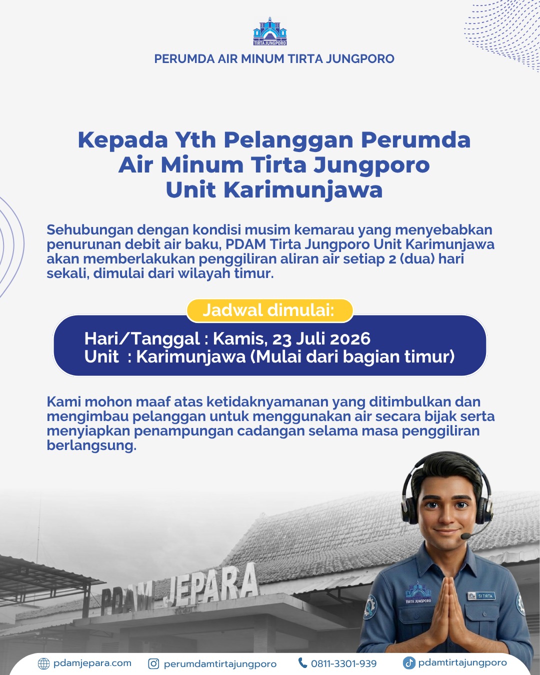 Pemberitahuan Jadwal Giliran Air